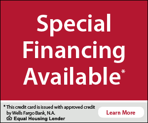 Special financing available. This credit card is issued with approved credit by Wells Fargo Bank, N.A. Equal Housing Lender. Learn more.